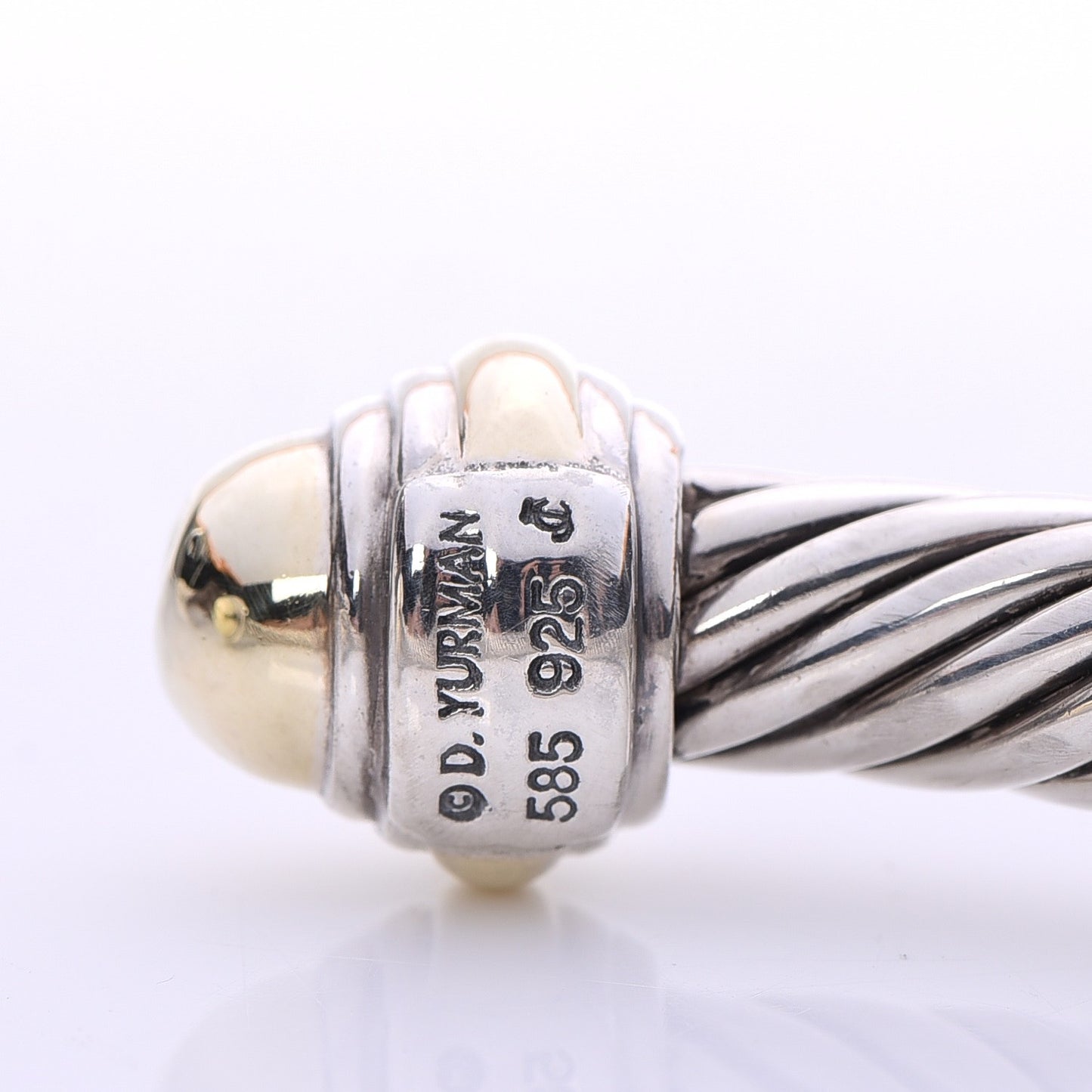 Sterling Silver 14K Yellow Gold 7mm Cable Classics Bracelet