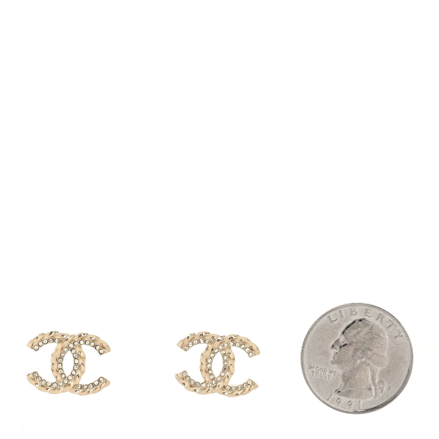 Crystal CC Earrings Gold