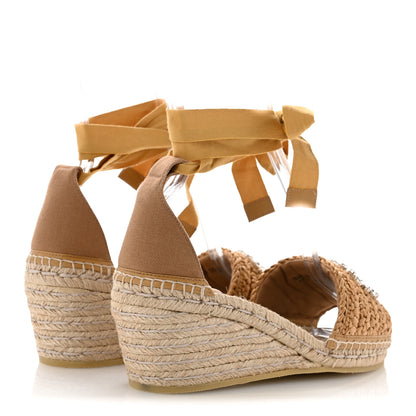 Gucci Raffia Canvas Crystal Interlocking G Espadrilles 39 Beige 5 of 9