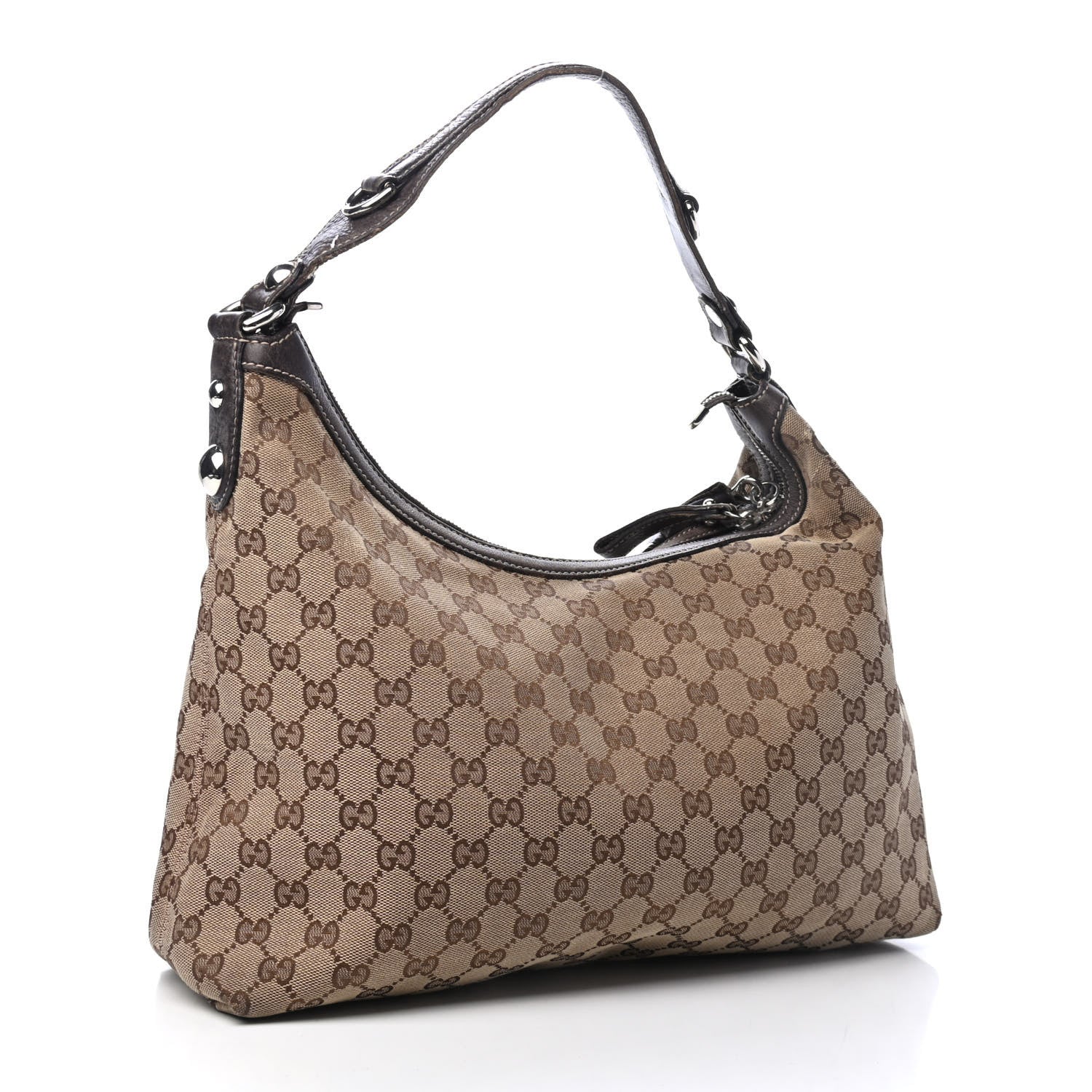 Gucci Monogram Medium Icon Bit Hobo Dark Brown 2 of 5
