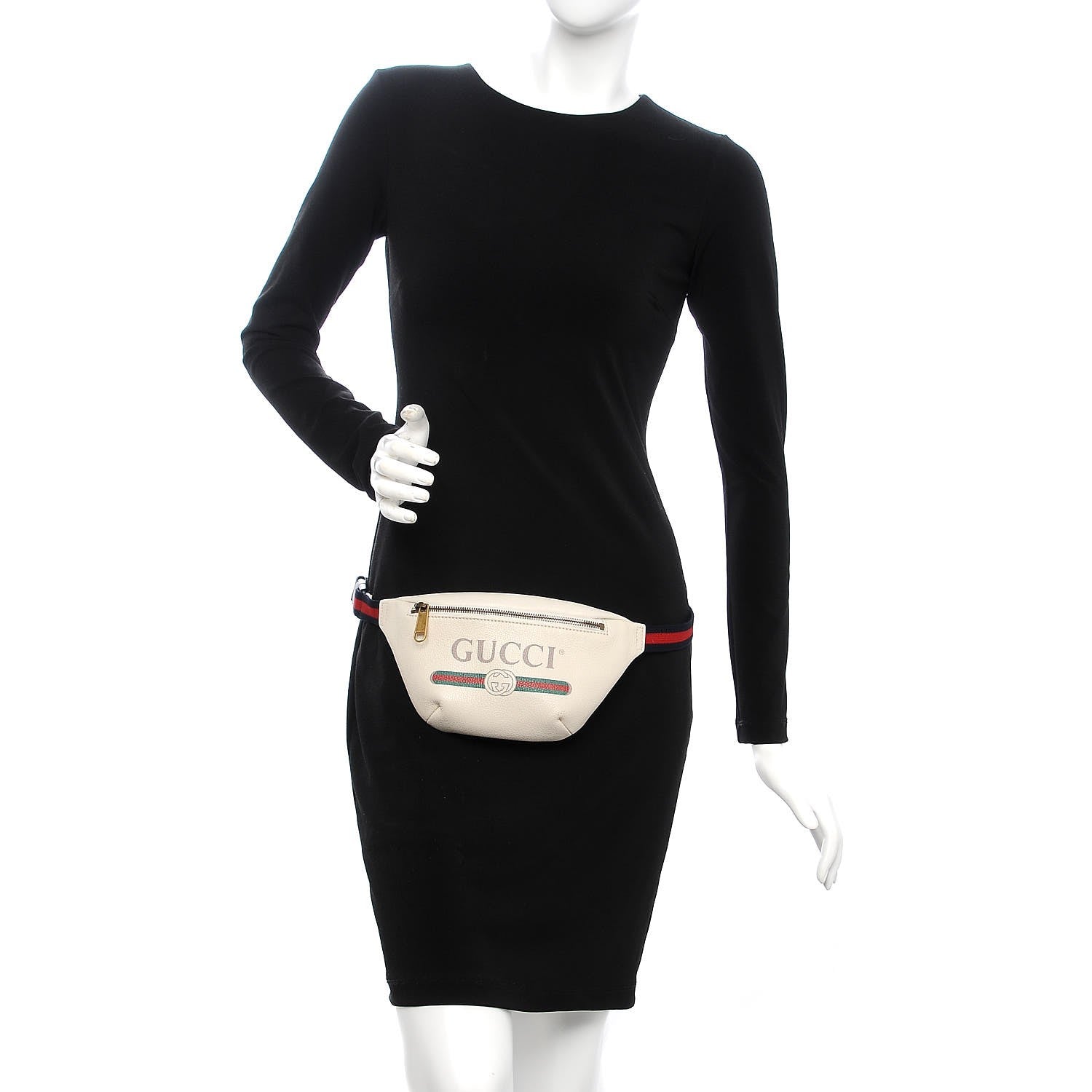 Gucci Grained Calfskin Small Logo Belt Bag White 2 of 7