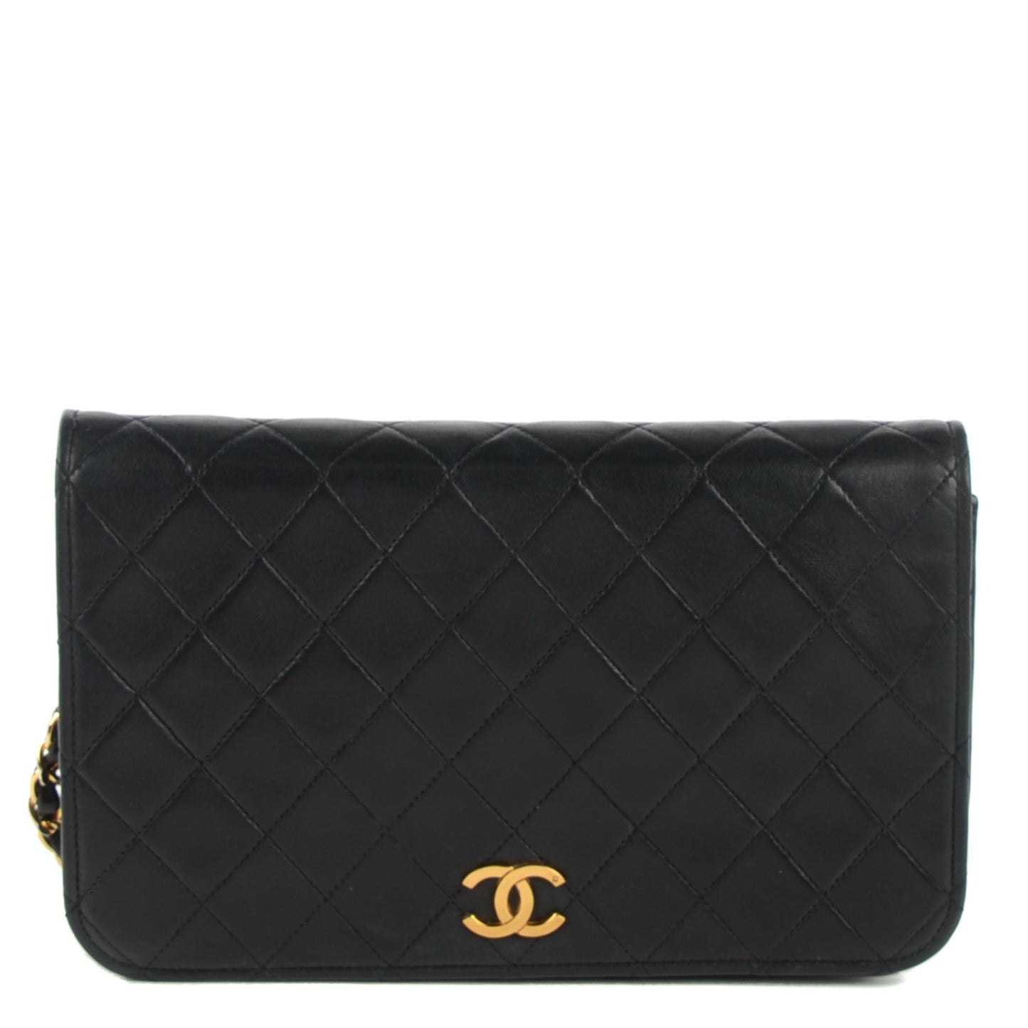 Lambskin Quilted Small Evening Flap Black
