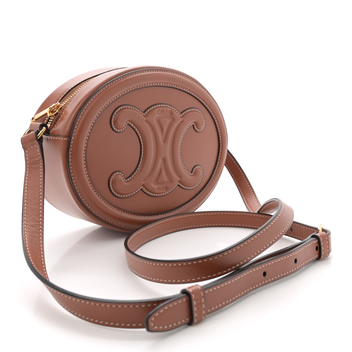 Celine Smooth Calfskin Cuir Triomphe Oval Bag Tan 3 of 11