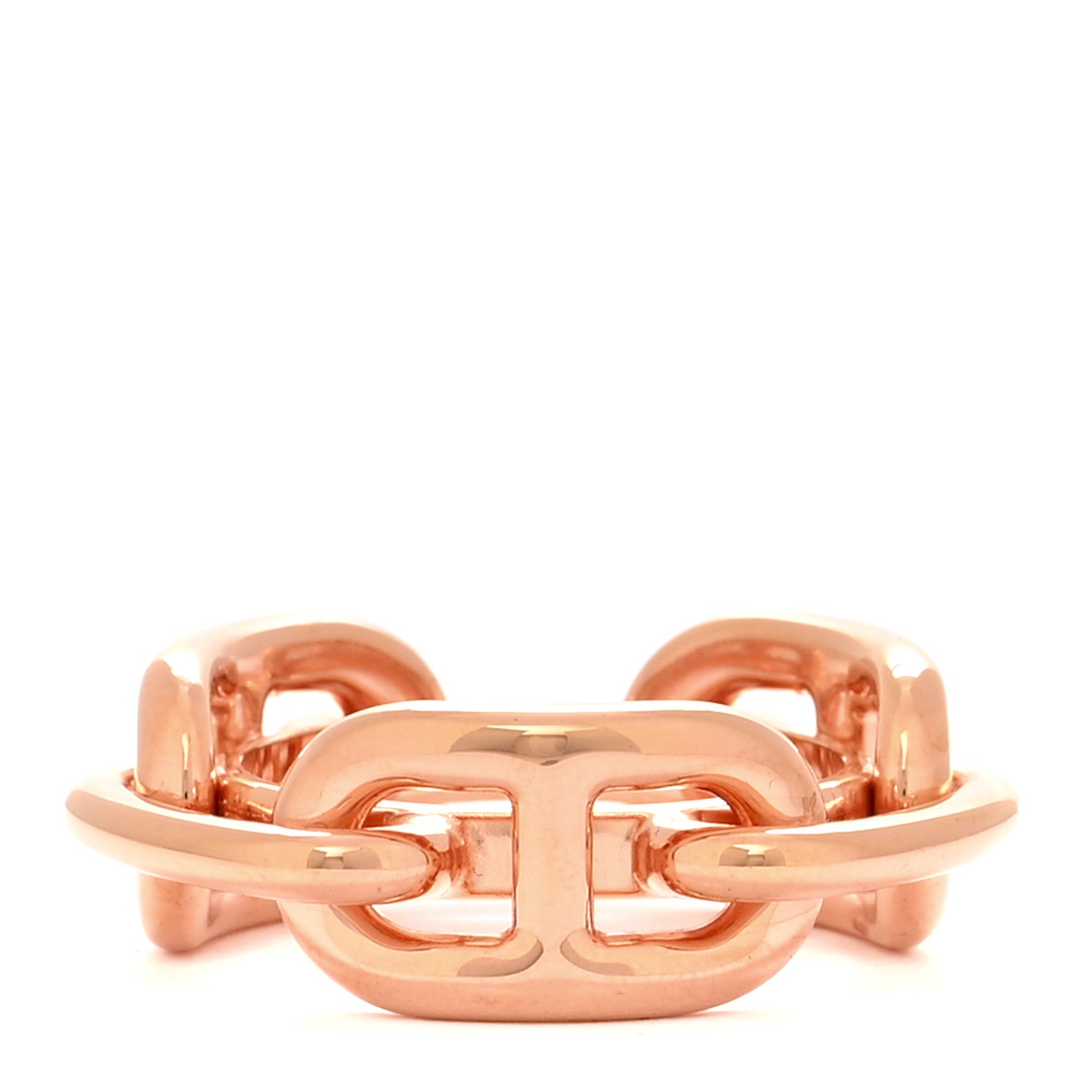 Hermes Plated Brass Regate Scarf Ring Plaqué Or Rose 1 of 5