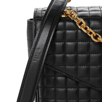 Celine Calfskin Quilted Medium C Bag Black 10 of 12