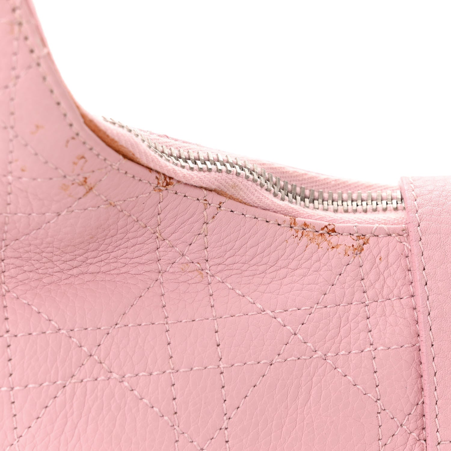 Christian Dior Grained Calfskin Cannage Hobo Pink 14 of 17