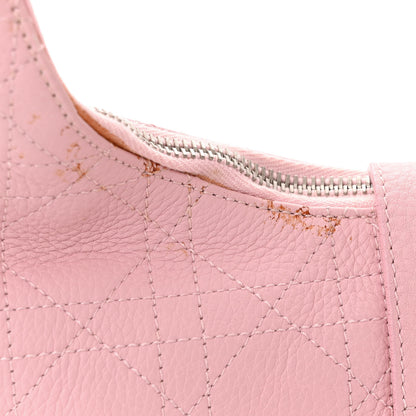 Christian Dior Grained Calfskin Cannage Hobo Pink 14 of 17