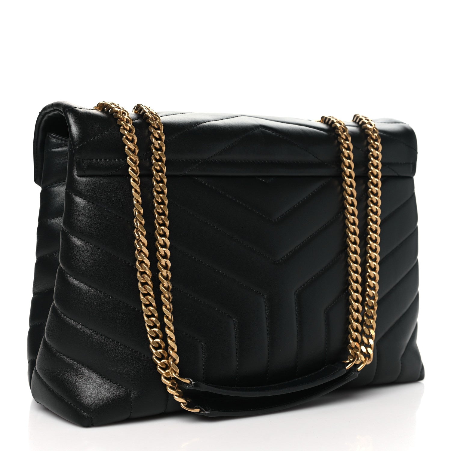 Saint Laurent Calfskin Y Quilted Monogram Medium Loulou Chain Satchel Black 3 of 11