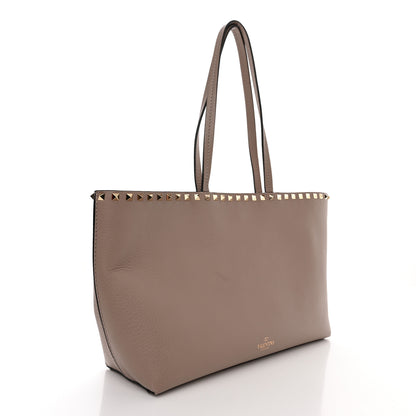 Valentino Garavani Grained Calfskin Small Rockstud Shoulder Tote Poudre 3 of 9
