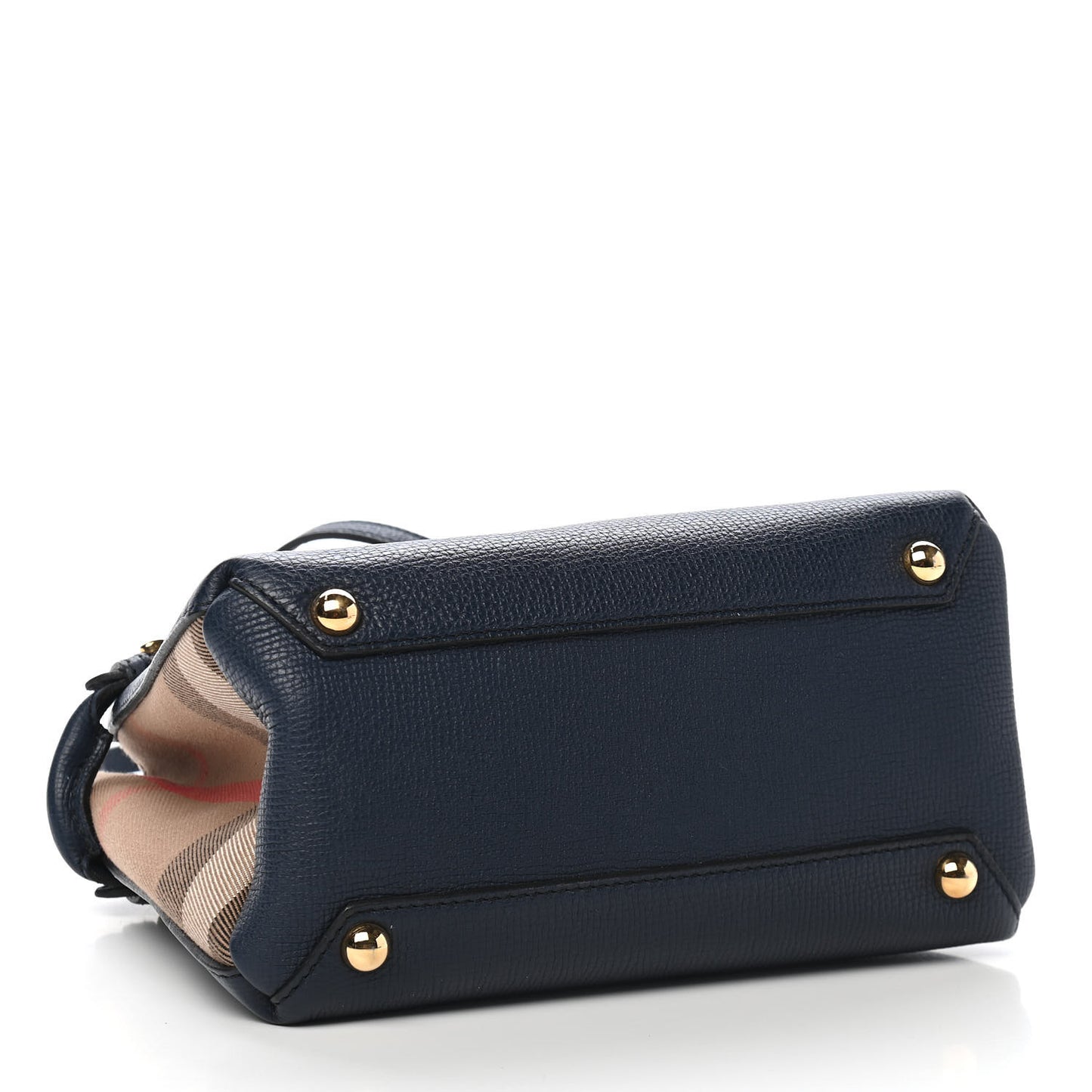 Grainy Calfskin House Check Baby Banner Tote Ink Blue