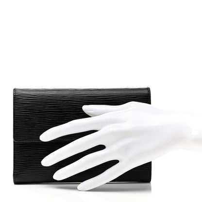 Louis Vuitton Epi Porte Tresor Etui Papiers Wallet Black 2 of 7