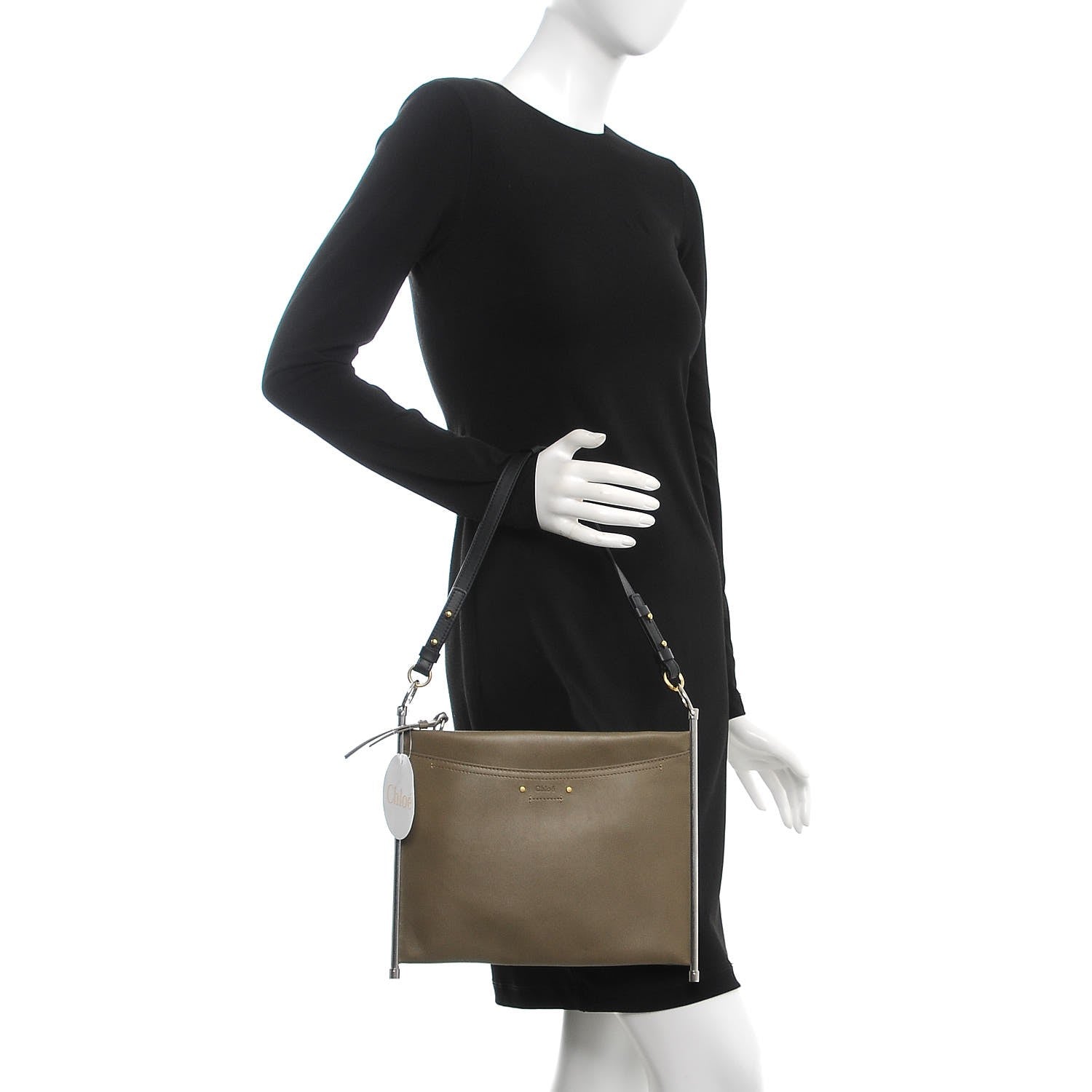 Chloe Smooth Calfskin Medium Roy Clutch Merino Grey 3 of 8