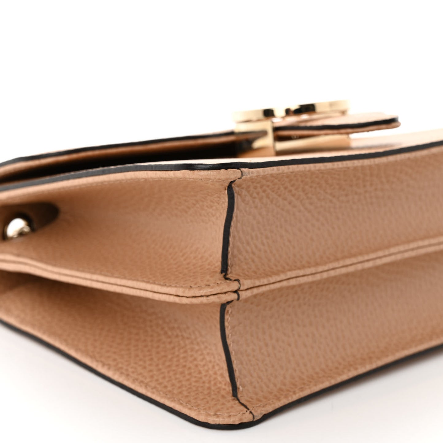 Dollar Calfskin Small Interlocking G Shoulder Bag Camelia