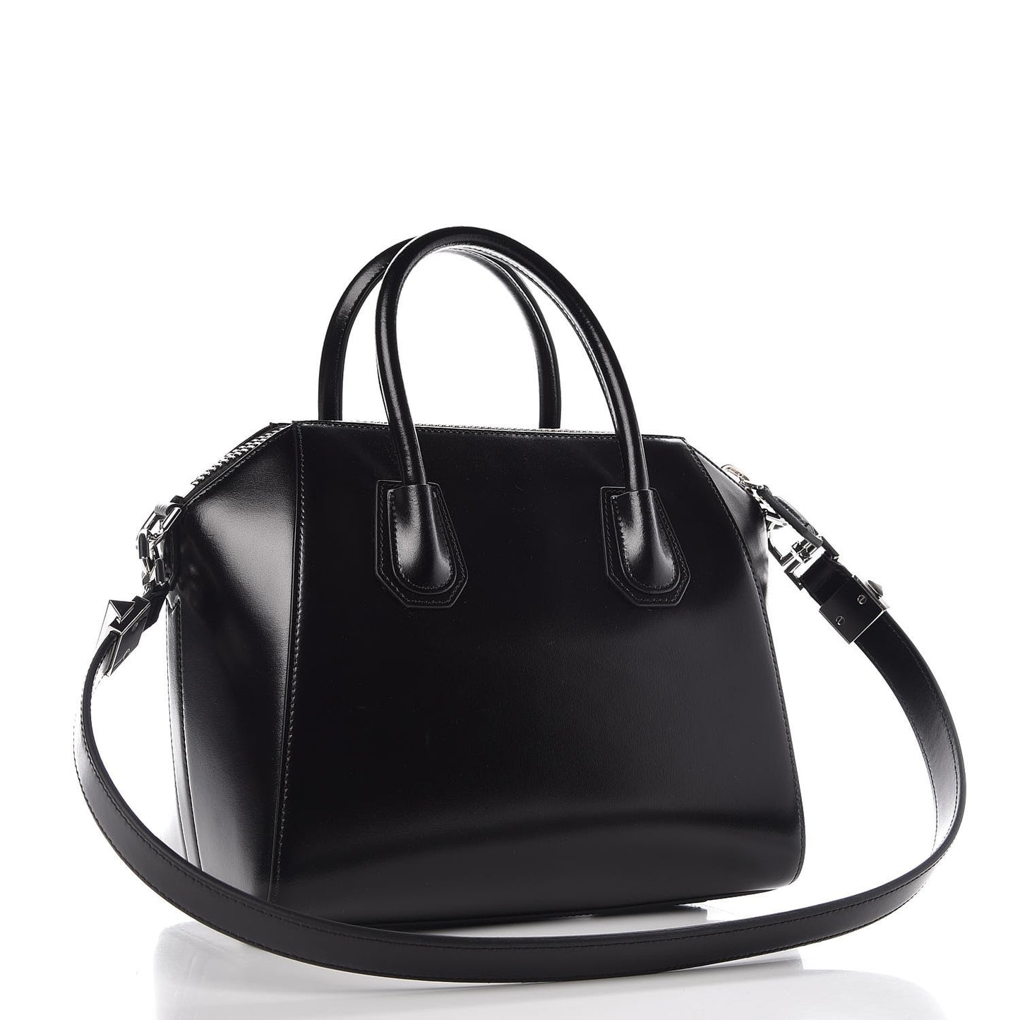 Shiny Lord Calfskin Small Antigona Black