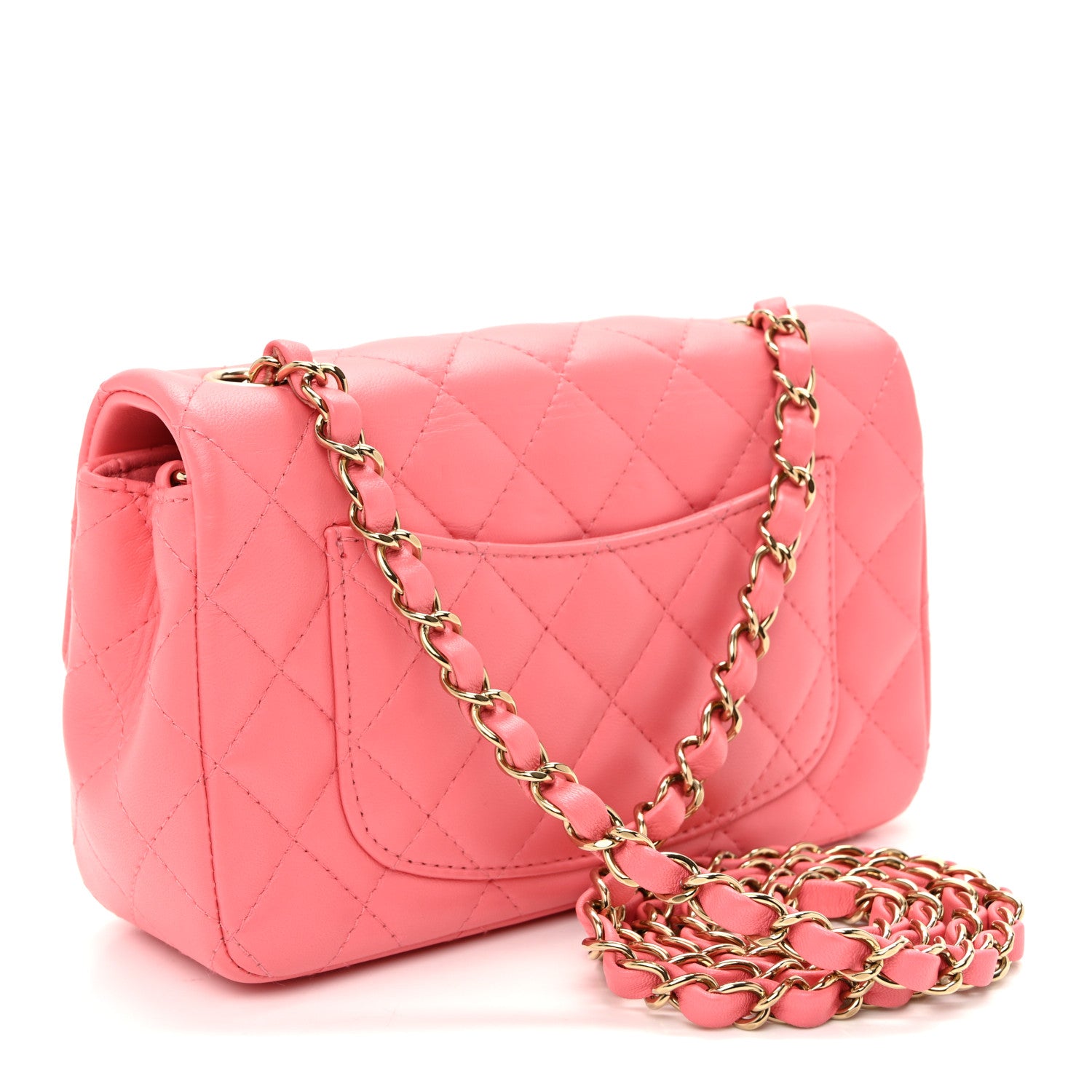 Chanel Lambskin Quilted Mini Rectangular Flap Pink 3 of 11