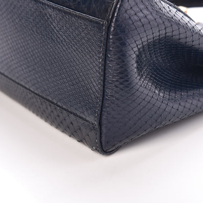 Fendi Python Mini Peekaboo Iconic Satchel Blue 14 of 14