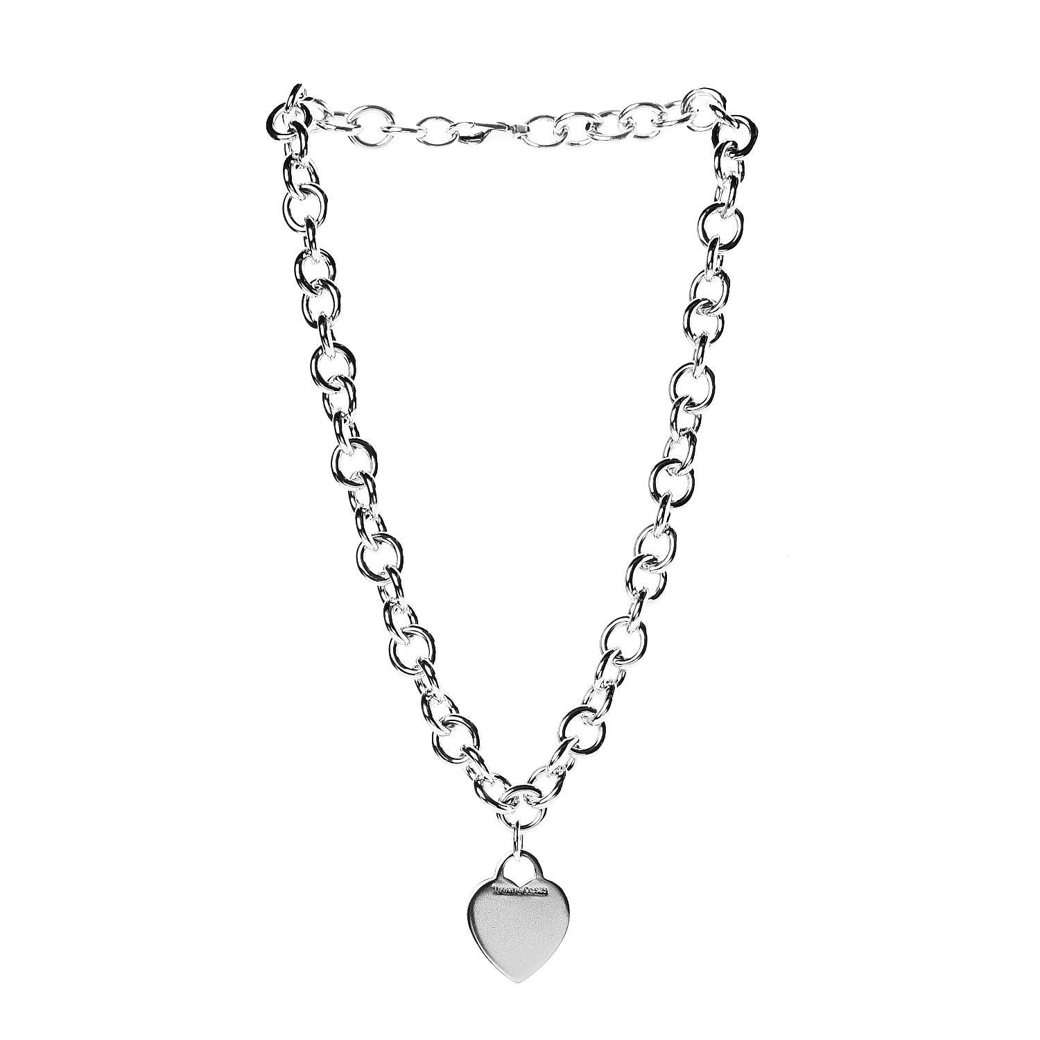 Tiffany Sterling Silver Heart Tag Necklace 3 of 5