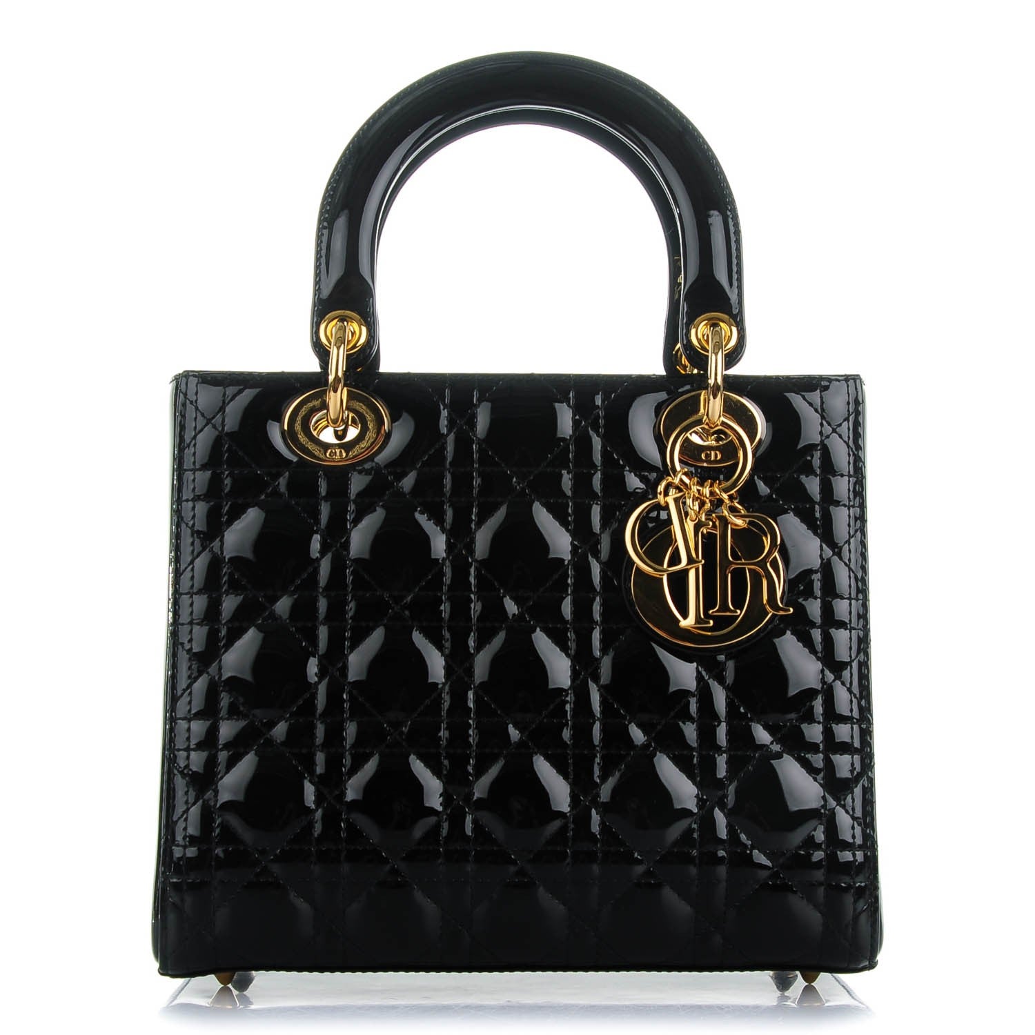 Christian Dior Patent Cannage Medium Lady Dior Black 1 of 7