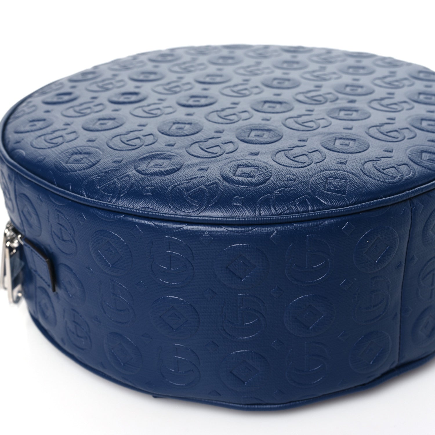 Gucci Textured Dollar Calfskin Web Debossed GG Kids Backpack Blue Agata 9 of 10