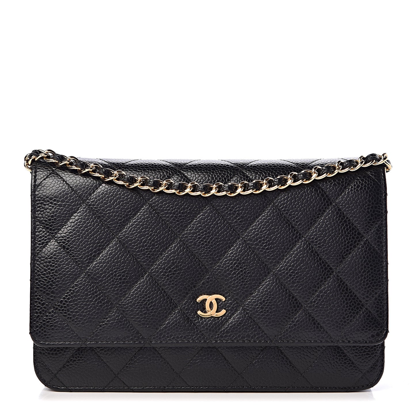 Caviar Quilted Wallet On Chain WOC Black