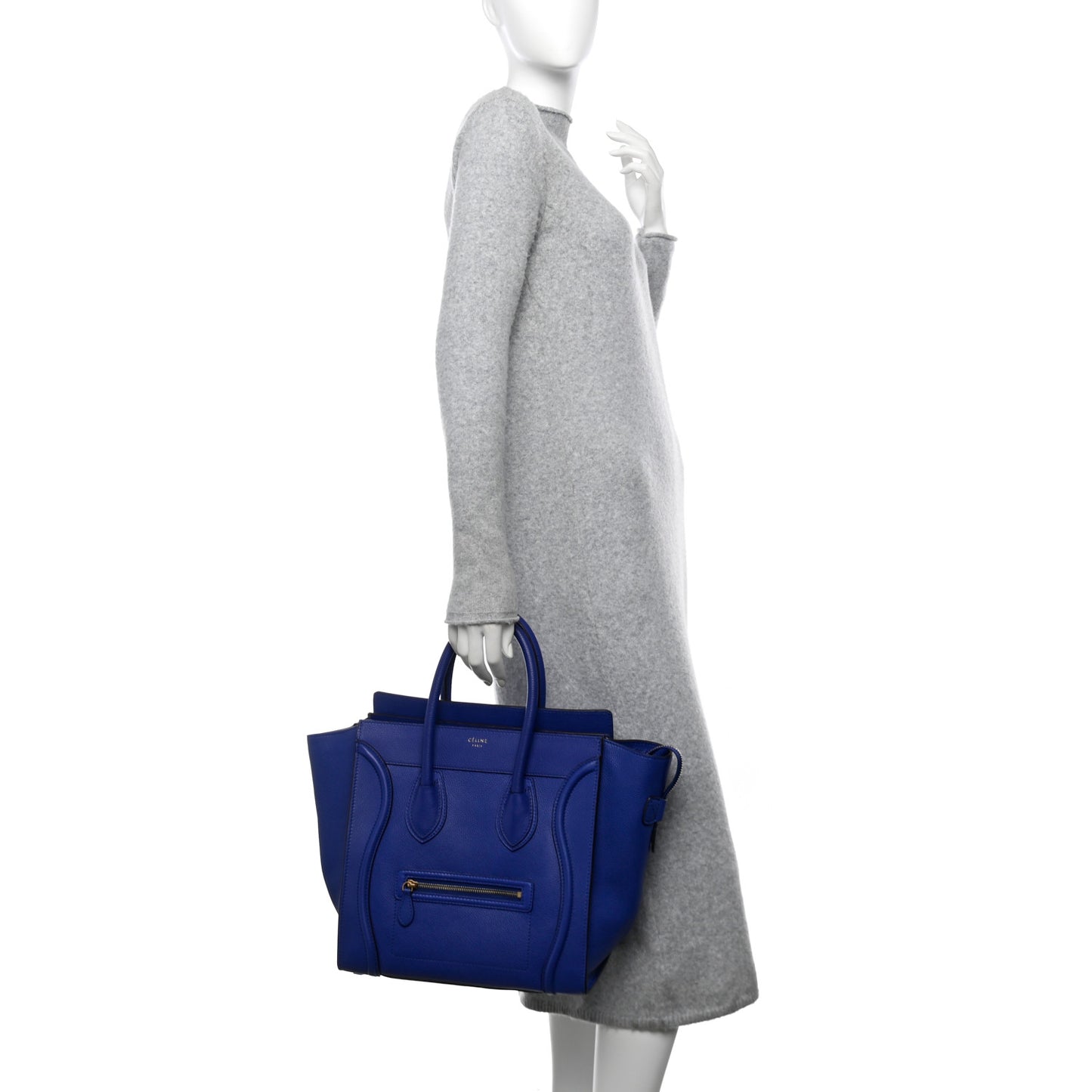 Drummed Calfskin Mini Luggage Indigo