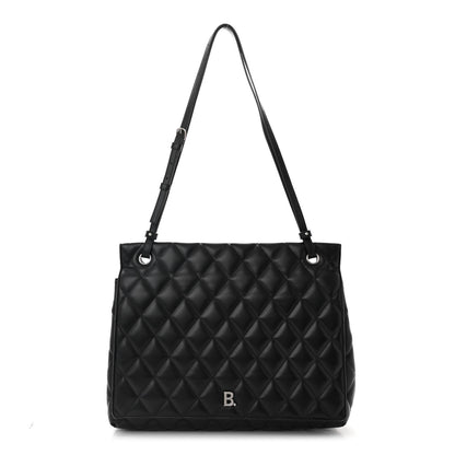 Balenciaga Nappa Calfskin Quilted Large Touch B Shoulder Bag Black 1 of 11
