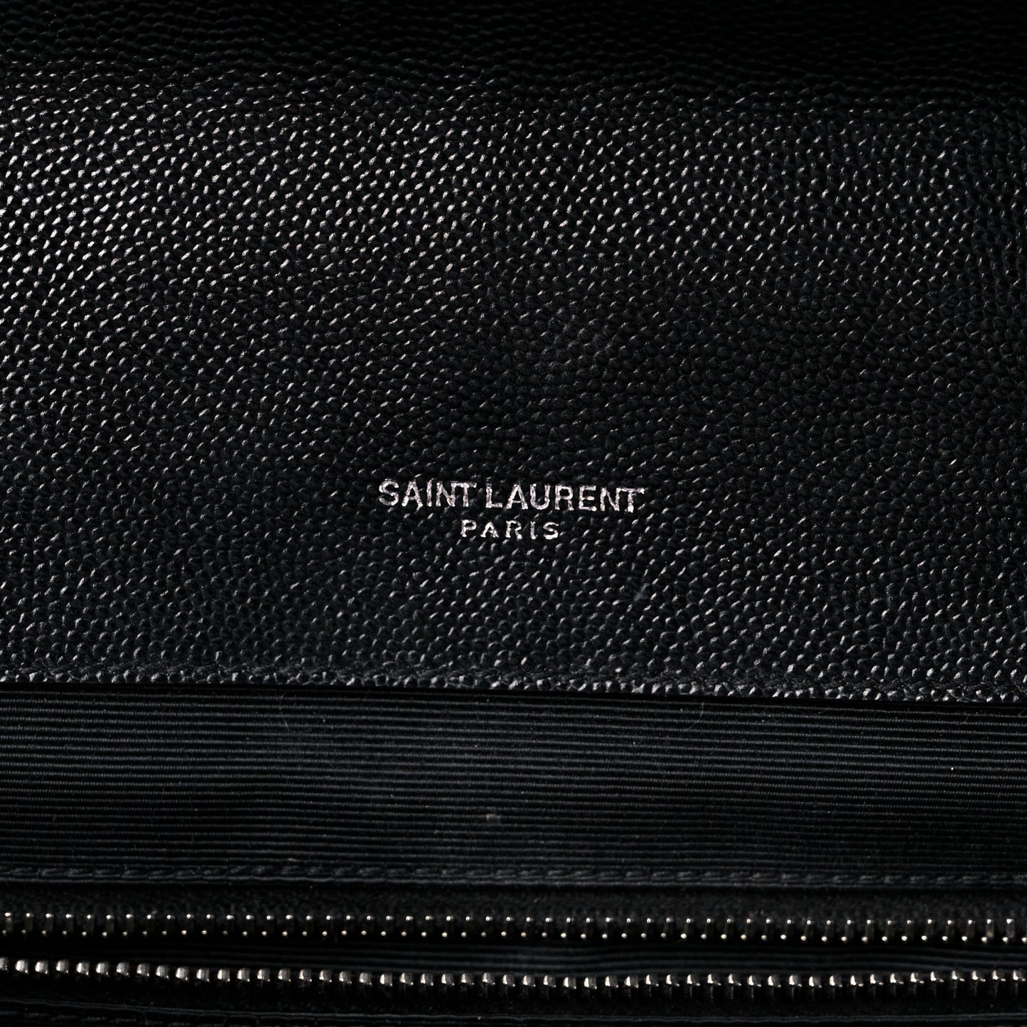 Grain De Poudre Textured Mixed Matelasse Large Triquilt Monogram Satchel Black
