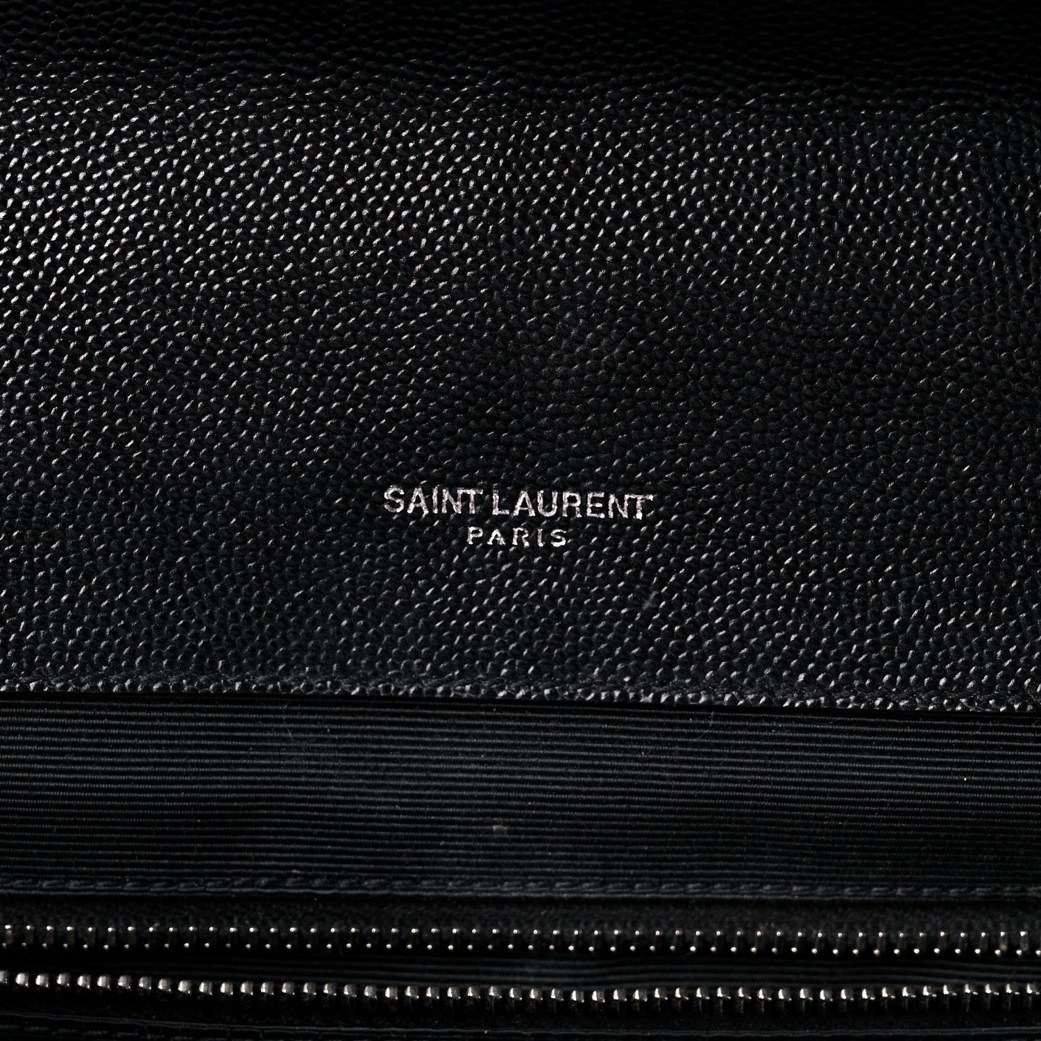Saint Laurent Grain De Poudre Textured Mixed Matelasse Large Triquilt Monogram Satchel Black 8 of 17