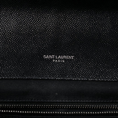 Saint Laurent Grain De Poudre Textured Mixed Matelasse Large Triquilt Monogram Satchel Black 8 of 17