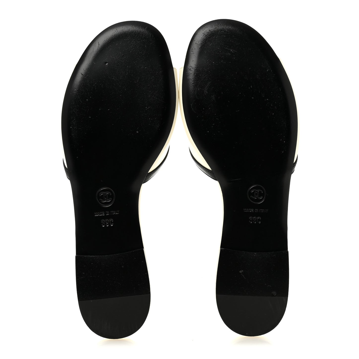 Lambskin CC Logo Slides 39 White Black