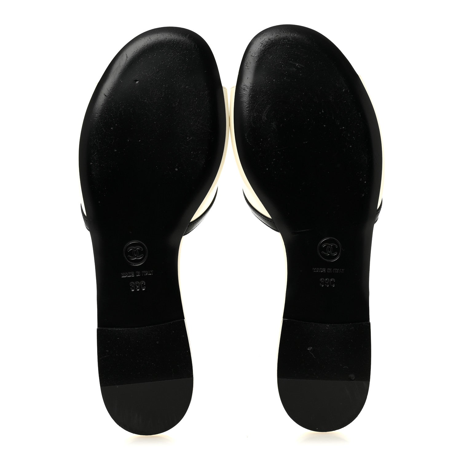 Chanel Lambskin CC Logo Slides 39 White Black 6 of 10