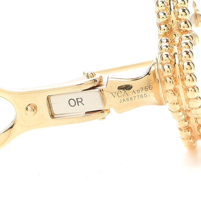 Van Cleef & Arpels 18K Yellow Gold Mother of Pearl Vintage Alhambra Earrings 4 of 6