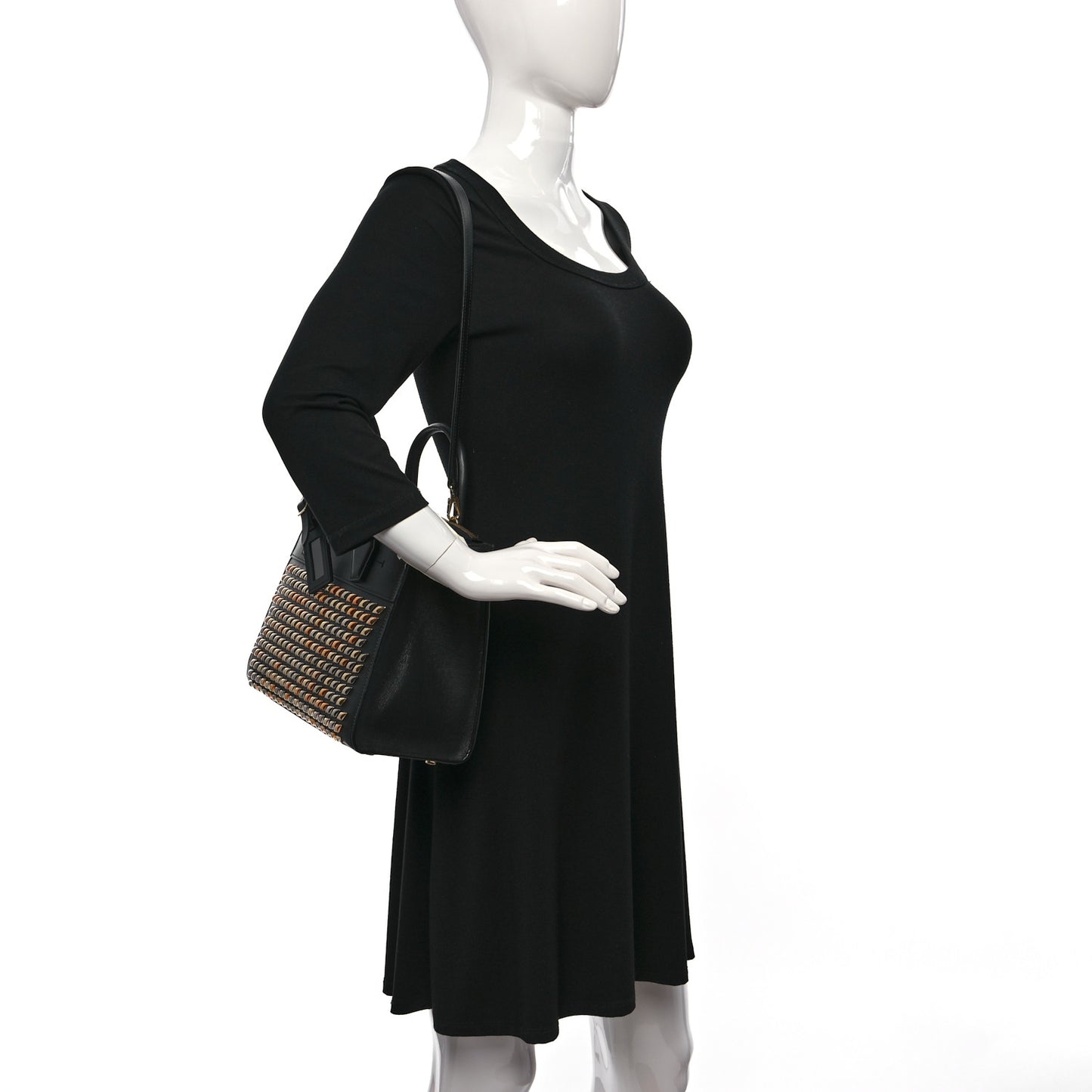 Calfskin Studded City Steamer PM Black