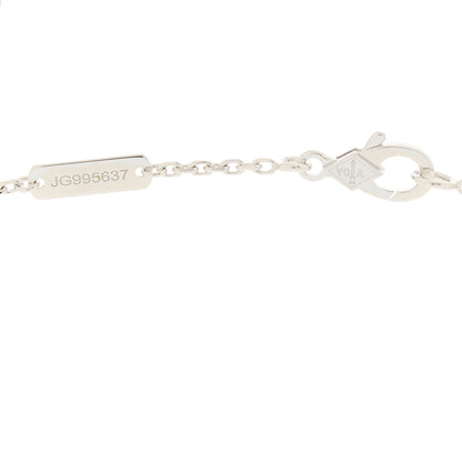Van Cleef & Arpels 18K White Gold Chalcedony Vintage Alhambra Pendant Necklace 5 of 6