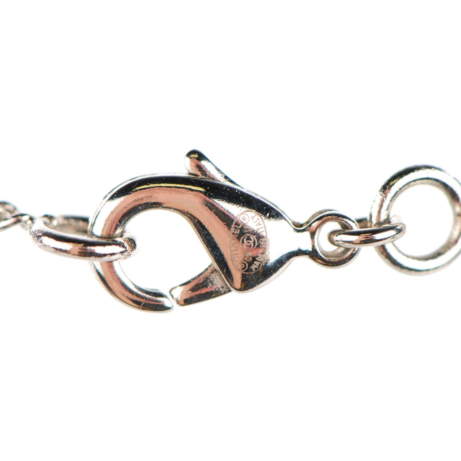 Chanel Crystal Timeless CC Necklace Silver 3 of 4