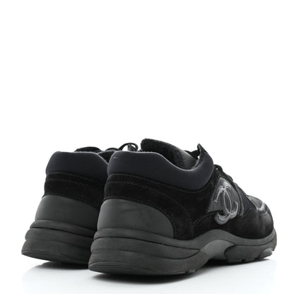 Chanel Fabric Calfskin Suede CC Mens Sneakers 42 Black 4 of 9