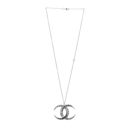 Chanel Baguette Crystal Moon CC Necklace Silver 3 of 5