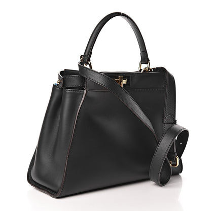 Fendi Calfskin Velvet Fun Fair Medium Peekaboo Iconic Satchel Night Blue Multicolor 3 of 11