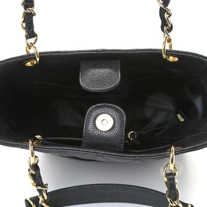 Chanel Caviar Quilted Petit Shopping Tote PST Black 7 of 11