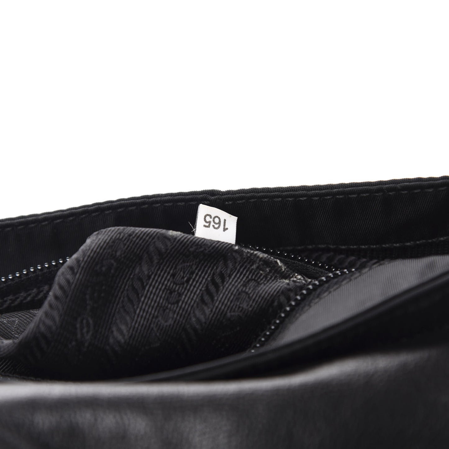 Tessuto Nylon Calfskin Crocodile Embossed Shoulder Bag Black