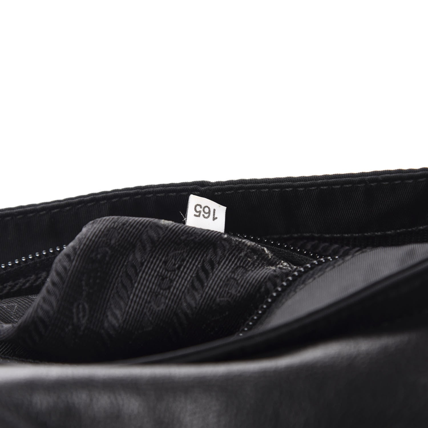 Prada Tessuto Nylon Calfskin Crocodile Embossed Shoulder Bag Black 10 of 12