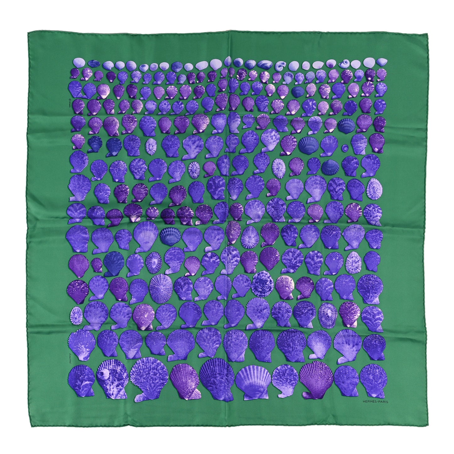 Silk Coquilles Scarf 90 Emeraude Ultra Violet Violet