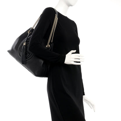 Gucci Pebbled Calfskin Medium Soho Chain Shoulder Bag Black 2 of 11