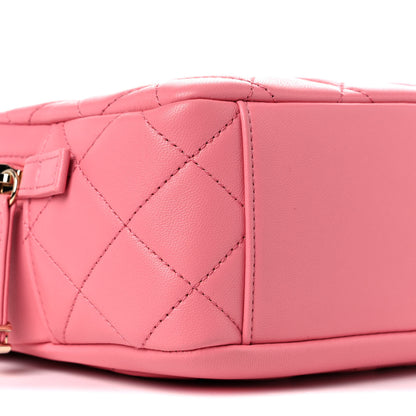 Chanel Lambskin Quilted Studded Quilted Vanity Case With Chain Rose 5 of 10