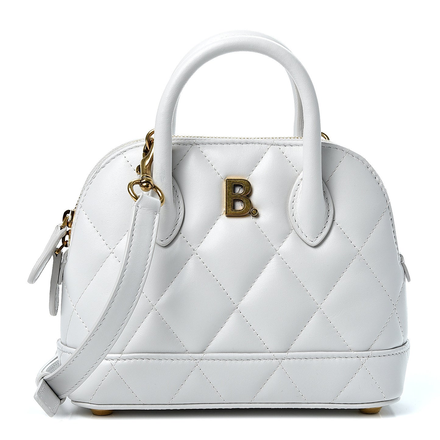 Nappa Calfskin Quilted XXS Ville Top Handle Bag White