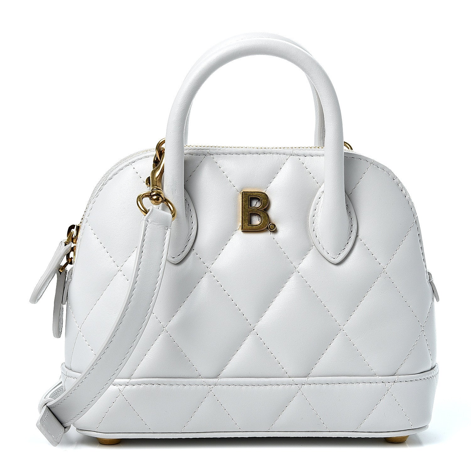 Balenciaga Nappa Calfskin Quilted XXS Ville Top Handle Bag White 1 of 8