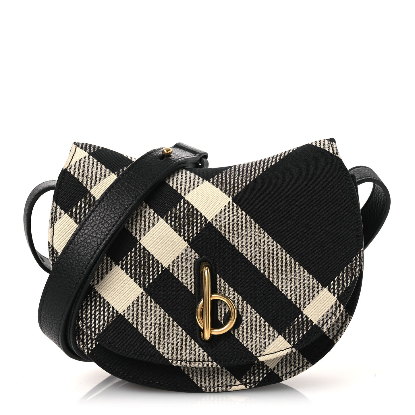 Jacquard Check Rocking Horse Crossbody Black