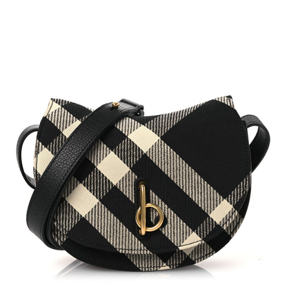 Burberry Jacquard Check Rocking Horse Crossbody Black 1 of 10