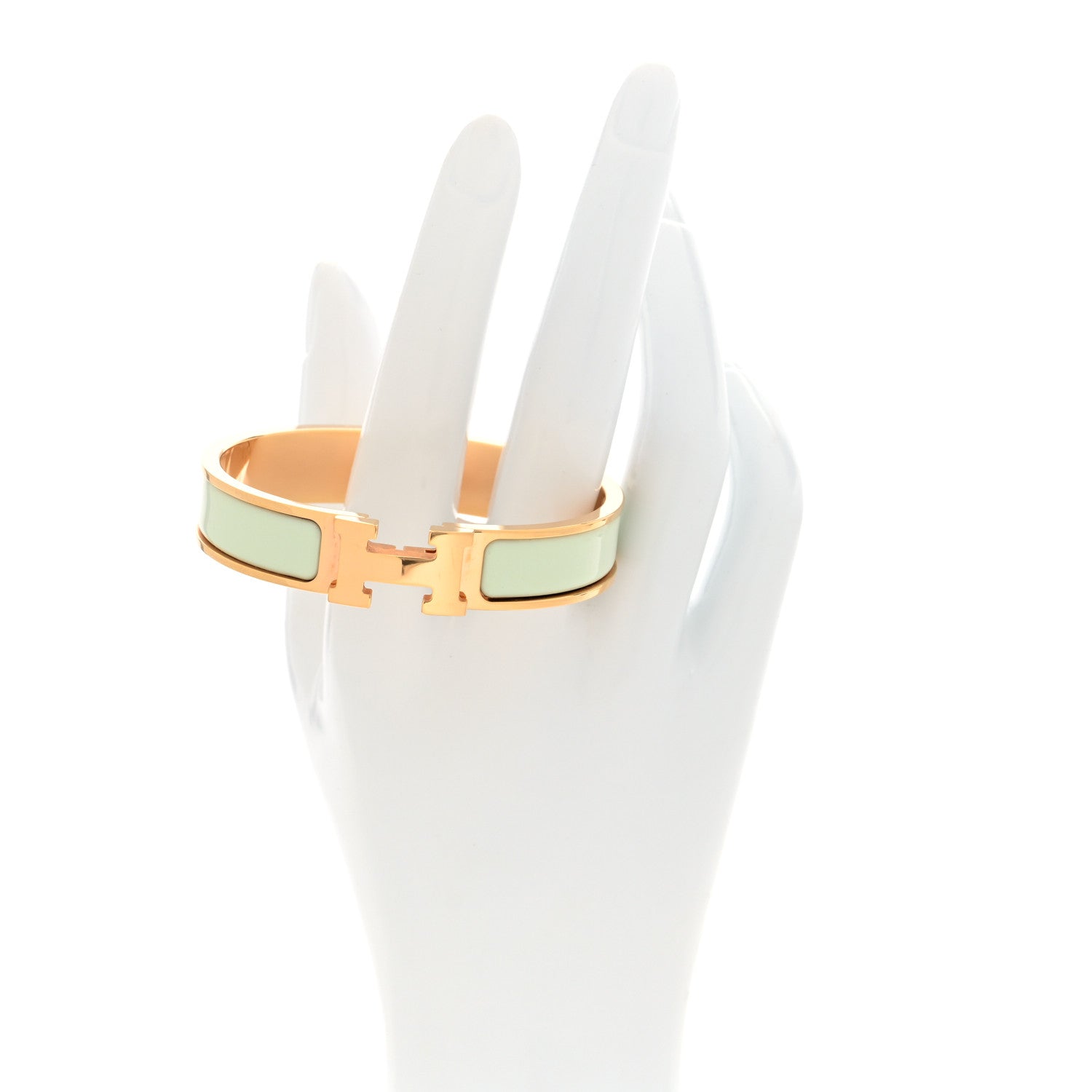 Hermes Enamel Narrow Clic Clac H Bracelet PM Vert Fizz 2 of 5