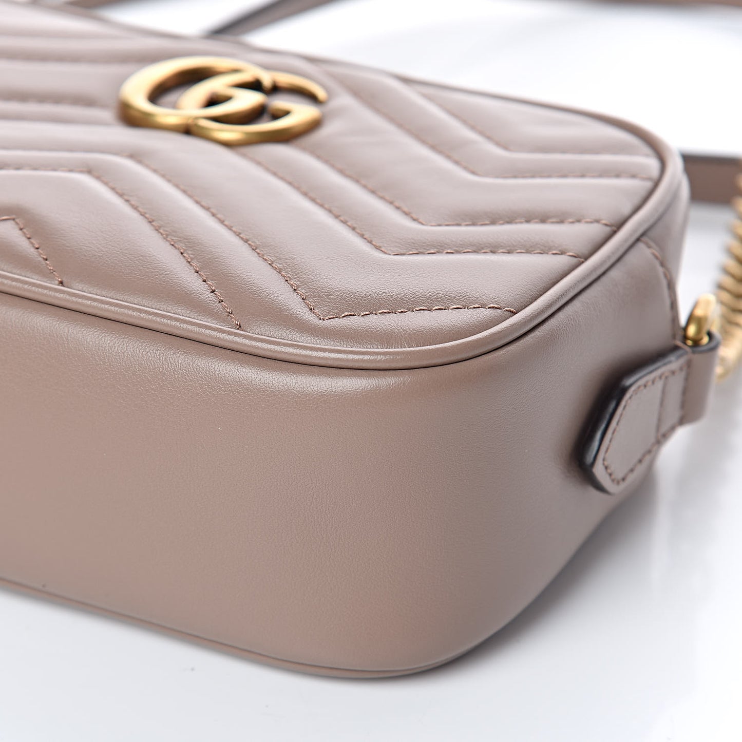 Calfskin Matelasse Mini GG Marmont Chain Shoulder Bag Porcelain Rose